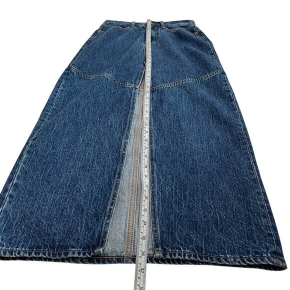 Madewell Denim Mid Rise Maxi Skirt Dark Wash Size 23 NM529 Retro Country Western - Picture 9 of 9
